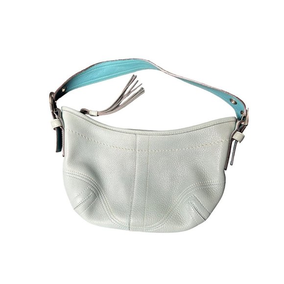 Coach Handbags - Coach Small Hobo Bag Light Mint Green Purse Pebbled Leather Zip Buckle Y2K #3225